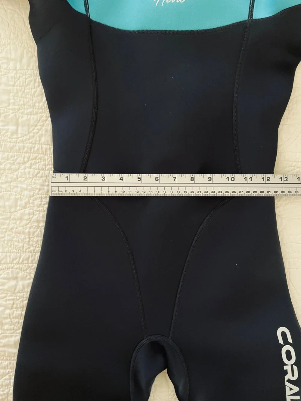 Herto Coral 1 Full Body Wetsuit Neoprene Youth Size 12 Black & Turquoise
